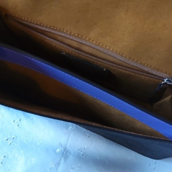 Coach Signature Morgan Lavender and Dark Brown Shoulder Bag - Picture 6 of 7